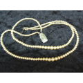 DOUBLE STRAND FOUX PEARL NECKLACE, NICE CLASP 40 CM