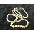 STUNNING FOUX PEARL NECKLACE LOVELY CLASP STAMPED 985