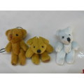 3 X MINIATURE TEDDYS MOVE ARMS AND LEGS