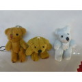 3 X MINIATURE TEDDYS MOVE ARMS AND LEGS