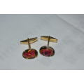 Cufflinks with resin encasing gold sheeting quite unusual