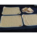 4 X HAND CROCHETED DOILIES OR PLACE MATS