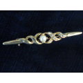 GOLD TONED WIH BLING AND FOUX PEARL BROOCH