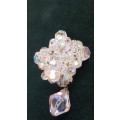 Stunning Vintage Aurora Crystal glass brooch