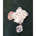 Stunning Vintage Aurora Crystal glass brooch