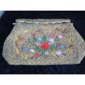 MOST STUNNING VINTAGE BEADED AND EMBROIDERED CLUTCH BAG