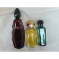MINIATURE GLASS COLLECTABLE PERFUME BOTTLES REFILLABLE FULL X 3