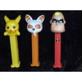 PEZ DISPENSORS COLLECTABLE X 3