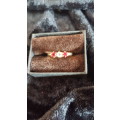 very pretty garnet and cubic Victorian adjustable ring