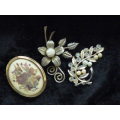 VINTAGE LIKE FASHION BROOCHES LOT X 3 STUNNING ITEMS!!!!!!!
