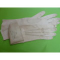 LEATHER GLOVES VINTAGE CREAM SOFT MEDIUM MADE IN FANCE