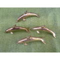 SILVER PLATED 4 PIECE DOLPHIN NAME CARD HOLDERS
