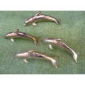 SILVER PLATED 4 PIECE DOLPHIN NAME CARD HOLDERS