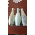 Antique glass luster soda bottles set of 3