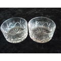 CRYSTAL GLASS CANDLE HOLDERS X2
