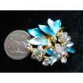 GOLD TONED BLING FASHION STONES BROOCH
