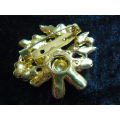 GOLD TONED BLING STONES FASHION BROOCH