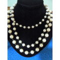 FOUX PEARL 3 STRAND NECKLACE