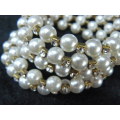 FOUX PEARL AND BLING STRETCH BROCELET