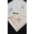 All pure linen Ireland embroidery hankies set of 3