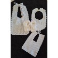 3x stunning vintage cotton bibs and booties