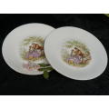 PLATE X 2  24.5 CM CONTINENTAL CHINA MADE IN S A ROMANCE