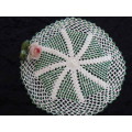 HAND CROCHETED WITH GLASS BEADS JUG COVER 17 CM