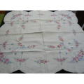 VINTAGE COTTON EMBROIDERED TABLE CLOTH STUNNING !!!!!!!