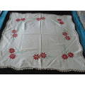 COTTON VINTAGE EMBROIDERED TABLE CLOTH WITH I FREE NAPPKIN FOR CHRISTMAS