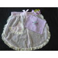 EMBROYDERED COTTON DOUBLE THICK TRAY CLOTH AND HALF APRON