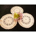VINTAGE COTTON HAND  CROCHETED DOILIES X 3 WHITE