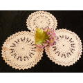 VINTAGE COTTON HAND  CROCHETED DOILIES X 3 WHITE