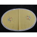 INTAGE COTTON HAND MBROIDERED YELLOW TRAY CLOTH