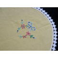 INTAGE COTTON HAND MBROIDERED YELLOW TRAY CLOTH