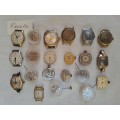 Lot 15 various ladies watch movements and housings for spares or repair