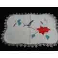 VINTAGE COTTON HAND MBROIDERED TRAY CLOTH COTTON