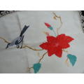 VINTAGE COTTON HAND MBROIDERED TRAY CLOTH COTTON