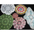 VINTAGE HAND CHROCHETED DOILIES  LUCKY DIP LARGEST 29 CM