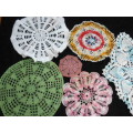 VINTAGE HAND CHROCHETED DOILIES  LUCKY DIP LARGEST 29 CM