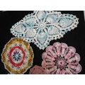 VINTAGE HAND CHROCHETED DOILIES  LUCKY DIP LARGEST 29 CM