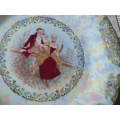 LARGE PORCELAIN ROMANTIC SCENCE PLATE FROM JAPAN WITH MOTHER  OF PEARL