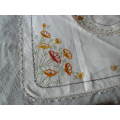 MOST STUNNINGVINTAGE COTTON EMBROYDERED TABLE CLOTH SND TRAY CLOTH