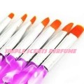 7 PCS GEL BRUSH SET-SIZES-14-12-10-8-6-4-2 clear and purple bruhes