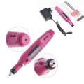 Electric Nail Drill Bits 6 File Tool Set Machine Acrylic Art Manicure Pen Shaper- light pink