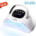 Sun C1 Professional Gel Polish LED Nail Dryer Lamp 288W ( 63 LED Beads ) WHITE