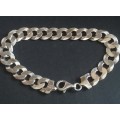 HIGH QUALITY STRONG MENS ITALIAN LARGE LINK CURB 925. SILVER BRACELET - WEIGHT 26g - READ BELOW.