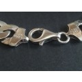 HIGH QUALITY STRONG MENS ITALIAN LARGE LINK CURB 925. SILVER BRACELET - WEIGHT 26g - READ BELOW.