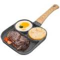2 holes frying pan, non stick 24 cm offering 2 holes and grill side.