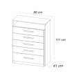 CHEST OF DRAWER (5 DRAWERS)