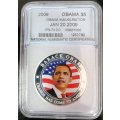 2009  OBAMA  COIN  LIBERIA  5  DOLLARS       PR70DC